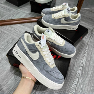 Giày n.k_ af1 da lộn xám lông chuột , giày_ sneaker _n.k air force 1 da lộn full box bill 2023