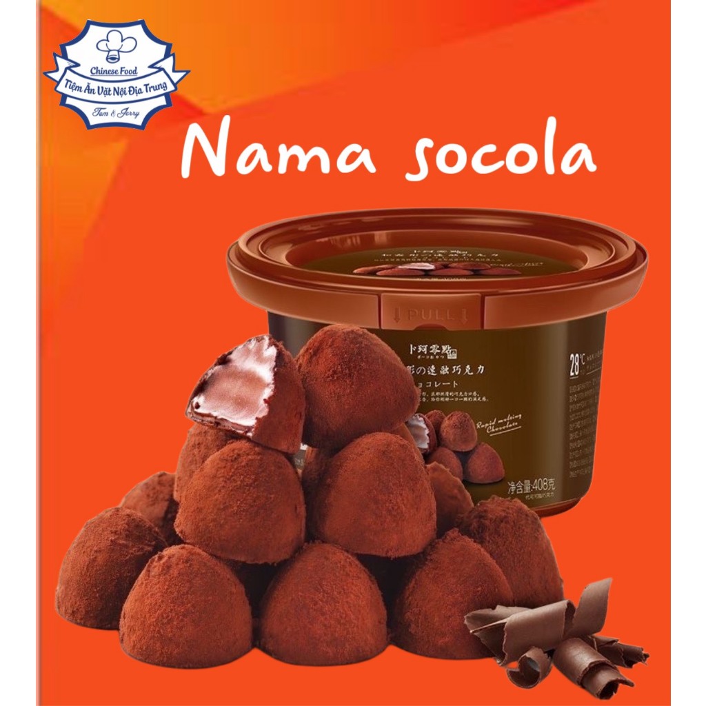 Nama socola tươi 408gr -socola tươi tan chảy vị hoa quả 158g