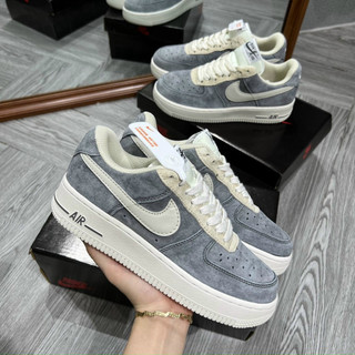 Giày n.k_ af1 da lộn xám lông chuột , giày_ sneaker _n.k air force 1 da lộn full box bill 2023