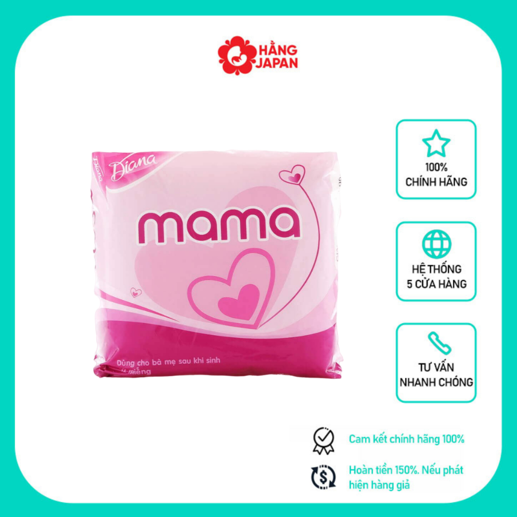 Bỉm Diana Mama 12 Miếng Tiện Lợi Dùng cho bà mẹ sau khi sinh