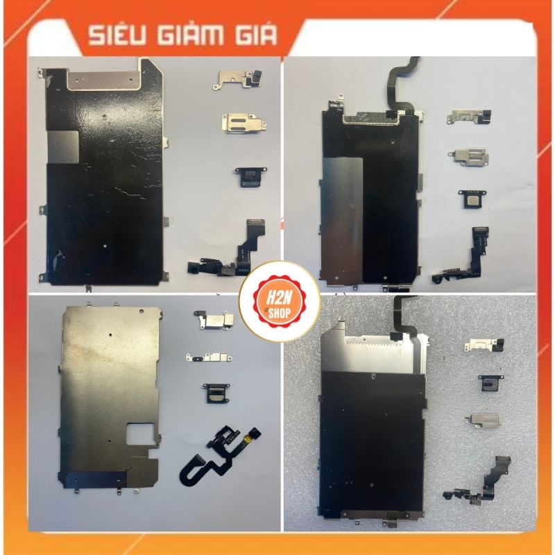 Camera trước, loa trong, nẹp home, nẹp loa, nẹp lưng/ nẹp sắt lưng kèm cáp home cho ip 6, 6s, 6p, 6sp, 7, 7p zin bóc máy