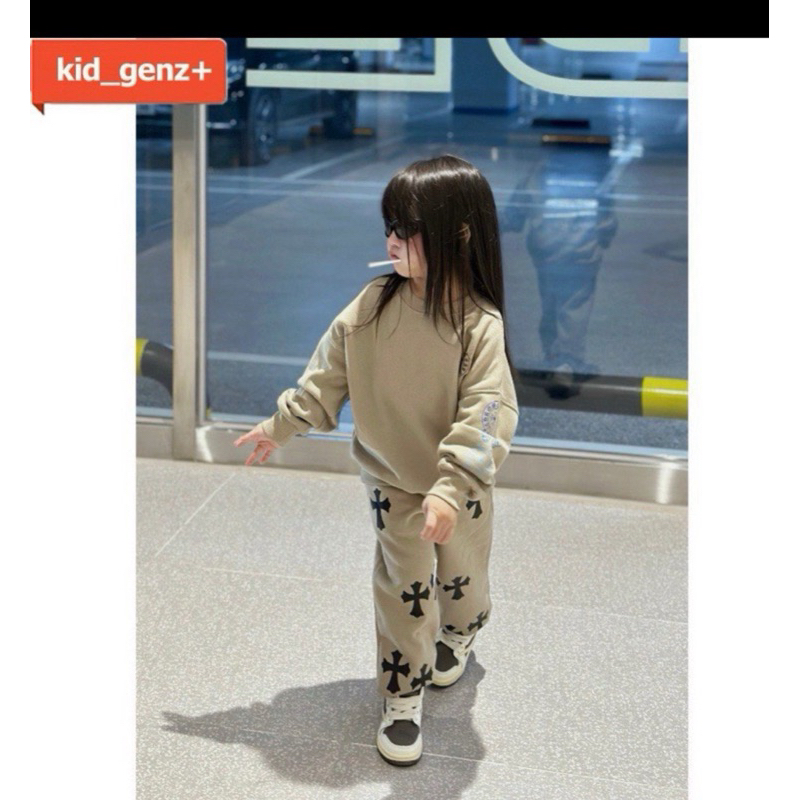 Bộ quần áo swt CH in phối tay cho bé new 2023 cho bé , set nỉ cho bé ,set nỉ swt trẻ em unisex , Kid_genZ