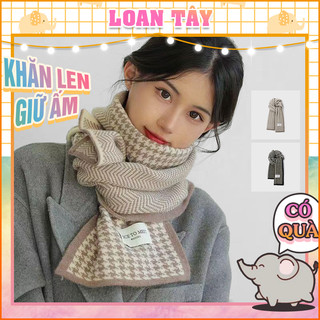 Khăn len quàng cổ style hàn 2 mặt răng cưa nam nữ chất dày giữ ấm xinh xắn l2437