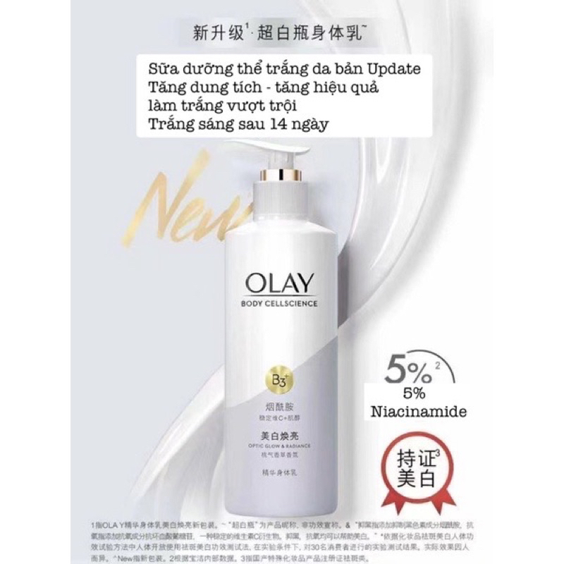 Sữa Dưỡng Thể Olay Retinol B3 Bright Ultra Whitening , Kem Body Nâng Tông Trắng Da Dưỡng Ẩm