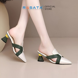 Dép sandal cao gót nữ ROSATA RO495 xỏ chân mũi nhọn gót cao 5cm xuất xứ Việt Nam