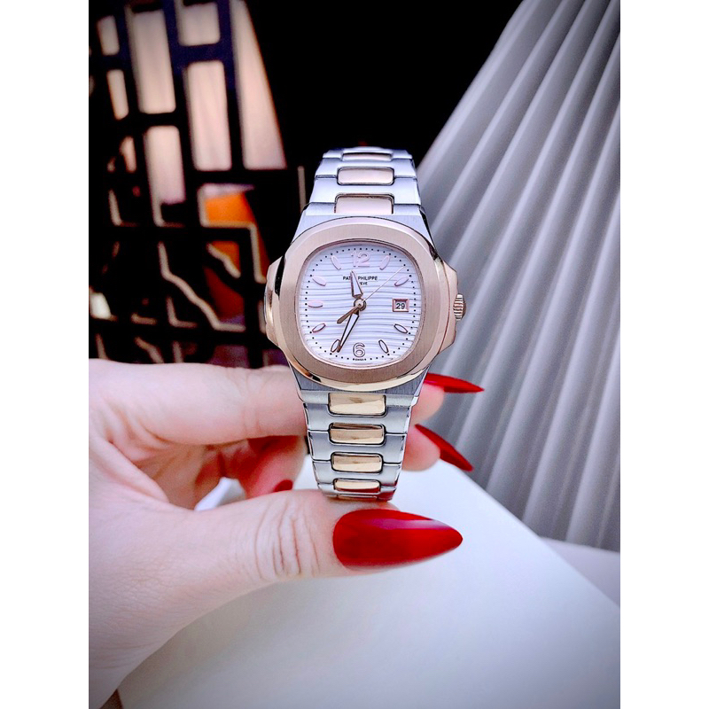 Đồng hồ nữ PATEKK PHILIPPEe mặt vuông trơn dây kim loại siz 32mm