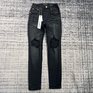 Quần Jeans Bò Nam PURPLE Thiết Kế Rách Gối Hàn Quốc Chất Vải Denim Co Giãn Khuy Cúc Hàng Cao Cấp