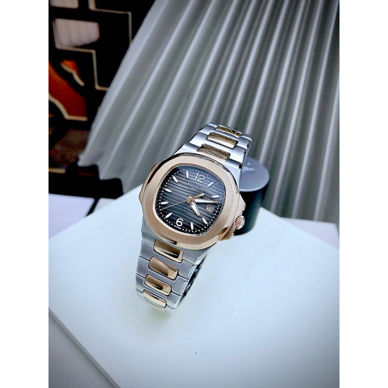 Đồng hồ nữ PATEKK PHILIPPEe mặt vuông trơn dây kim loại siz 32mm