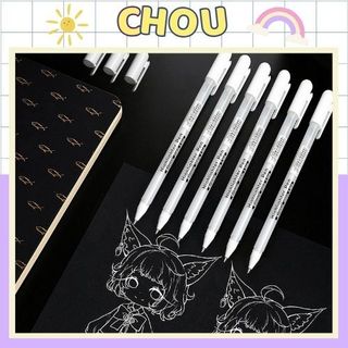 Bút trắng, Bút gel mực trắng đổ bóng Haocai ngòi 0.8 dùng cho phác thảo trang trí C152