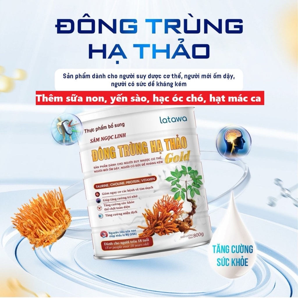 - Sữa Sâm Ngọc Linh Đông Trùng Hạ Thảo Gold.