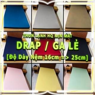 [ĐỘ DÀY NỆM 16cm => 25cm] Drap Ga Nệm Thun Lạnh HQ Cực Kì Mịn Mát [DRAP LẺ] Bộ Ga Trải Giường Drap Nệm Grap Giường