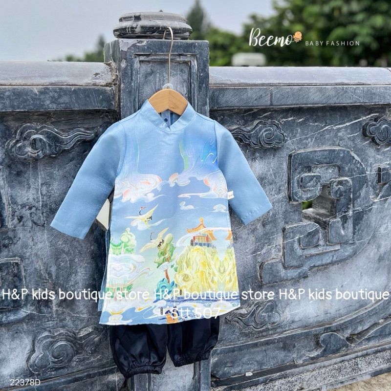 Áo Dài Cách Tân Gấm cao cấp cho bé trai 10-30kg