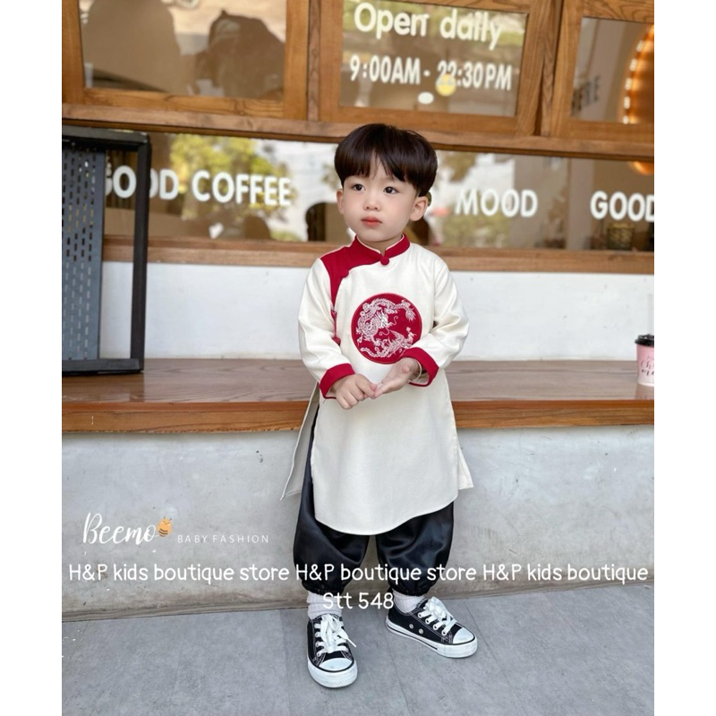 Áo Dài thêu cao cấp cho bé trai size 10-30kg