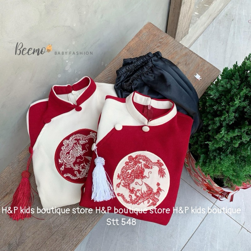 Áo Dài thêu cao cấp cho bé trai size 10-30kg