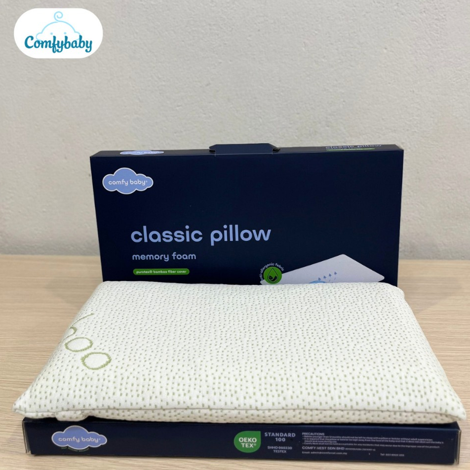 Gối Memory Foam - Comfybaby cho bé organic tự nhiên mềm mại, thoáng mát, sử dụng từ 0 tháng tuổi
