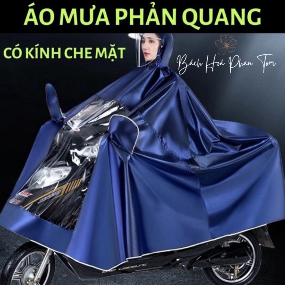 Áo mưa đi xe máy DIDOOGLT - Áo Mưa Phản Quang Có Kính Che Mưa 1 Người Và 2 Người