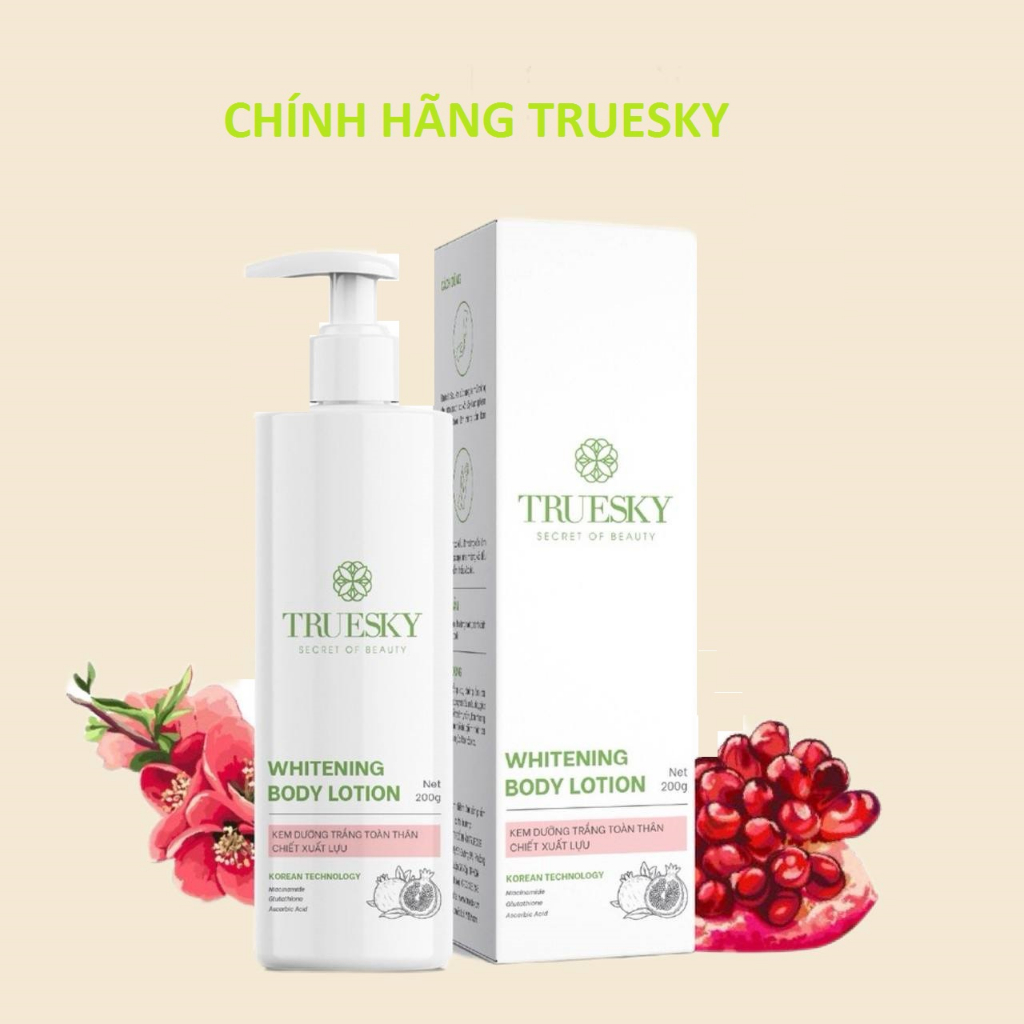 Bigsize Kem dưỡng trắng da toàn thân chiết xuất lựu Truesky Whitening Body Lotion 200g