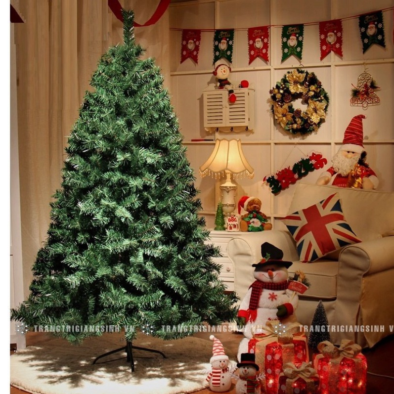 Cây Thông Noel 1m5 , 1m8 , 2m1 - Cây Thông Xanh Tán Dày Đầy Đủ Phụ Kiện Hàng Cao Cấp