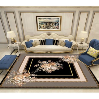 Thảm nỉ BALI trải sàn loại 3m x 2m mẫu hoa hồng đen