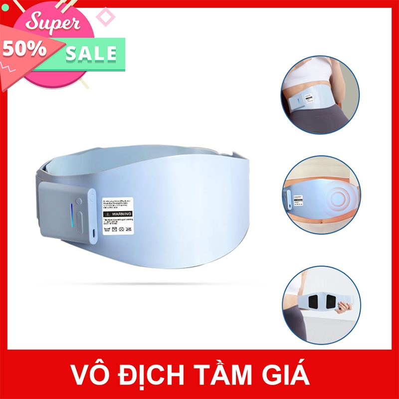 Máy massage bụng, máy rung giảm mỡ bụng tích hợp chườm nóng massage bụng kinh với 10 chế độ matxa, 18 mức cường độ