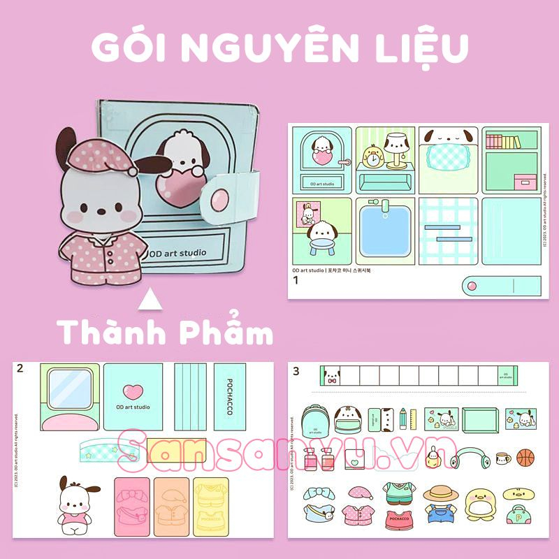 Đồ Chơi Sách Thủ Công Kuromi Doudouben Melody Hoạt Hình Sáng Tạo Cho Trẻ Em - đồ chơi tự làm Doli Kids