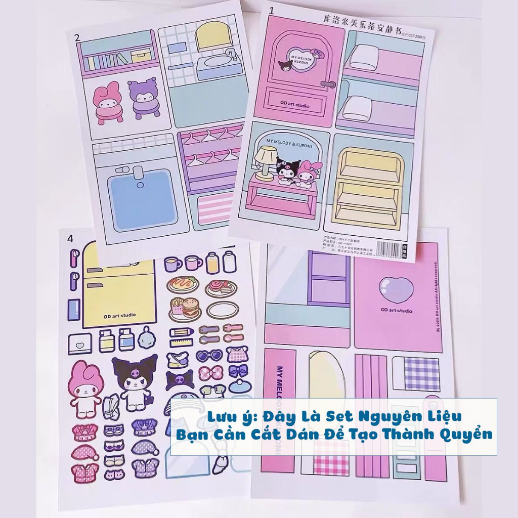 Đồ Chơi Sách Thủ Công Kuromi Doudouben Melody Hoạt Hình Sáng Tạo Cho Trẻ Em - đồ chơi tự làm Doli Kids