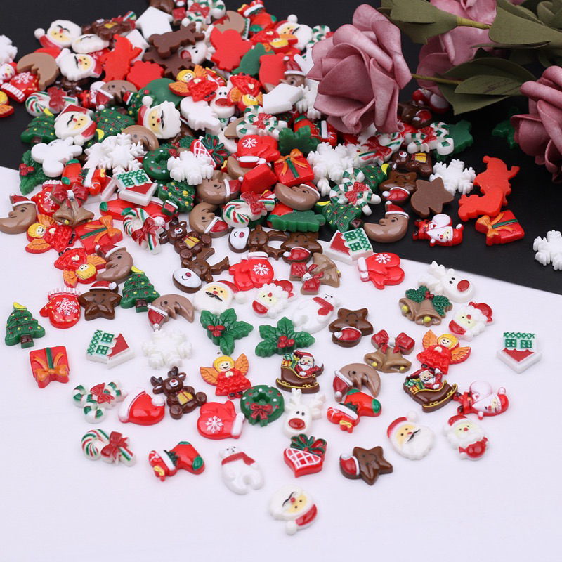 Combo 50/100 charm noel mini làm đồ handmade, DIY