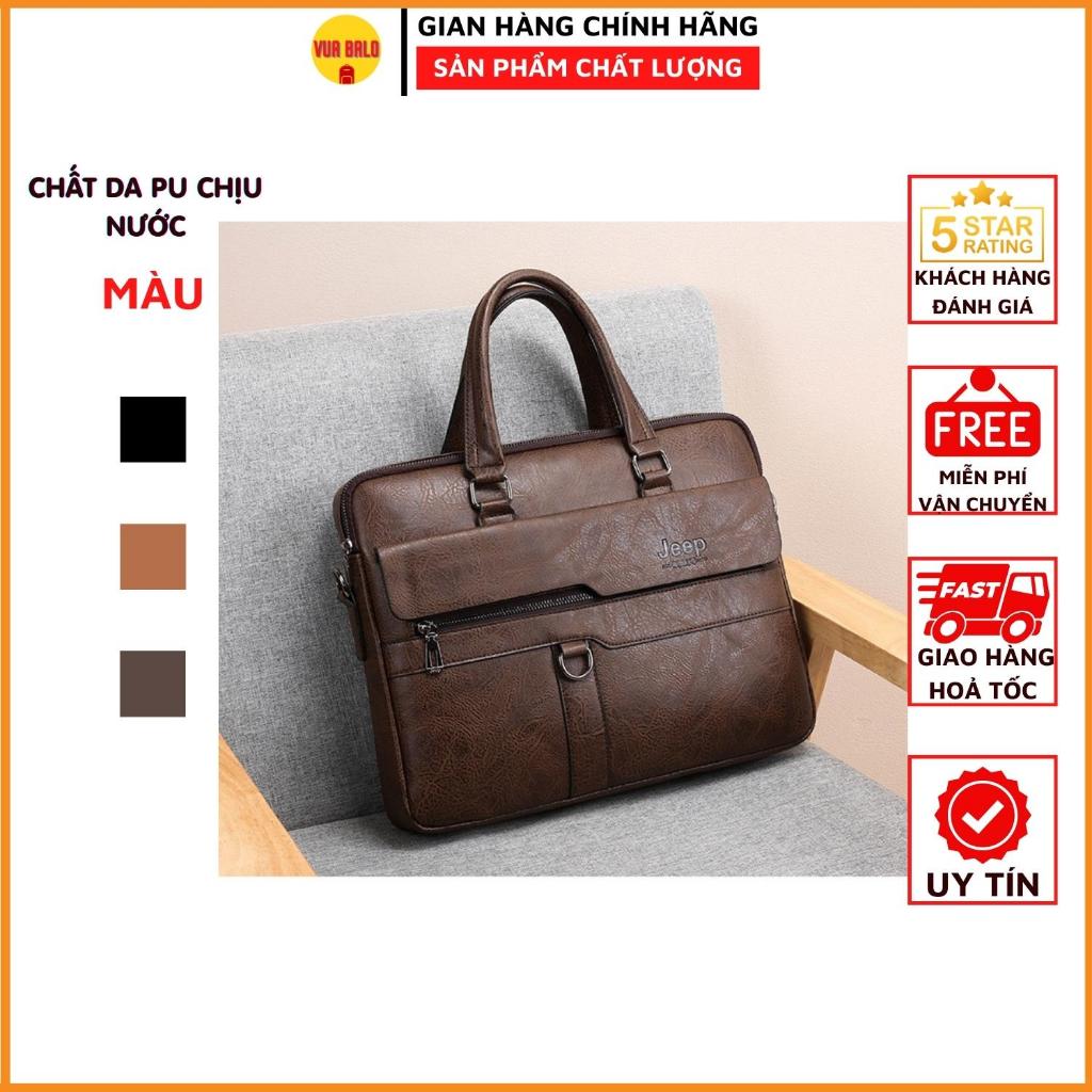 Túi đựng laptop JEEP chứa laptop 15.6 inch đi làm, cặp Da Cao Cấp công sở VBL