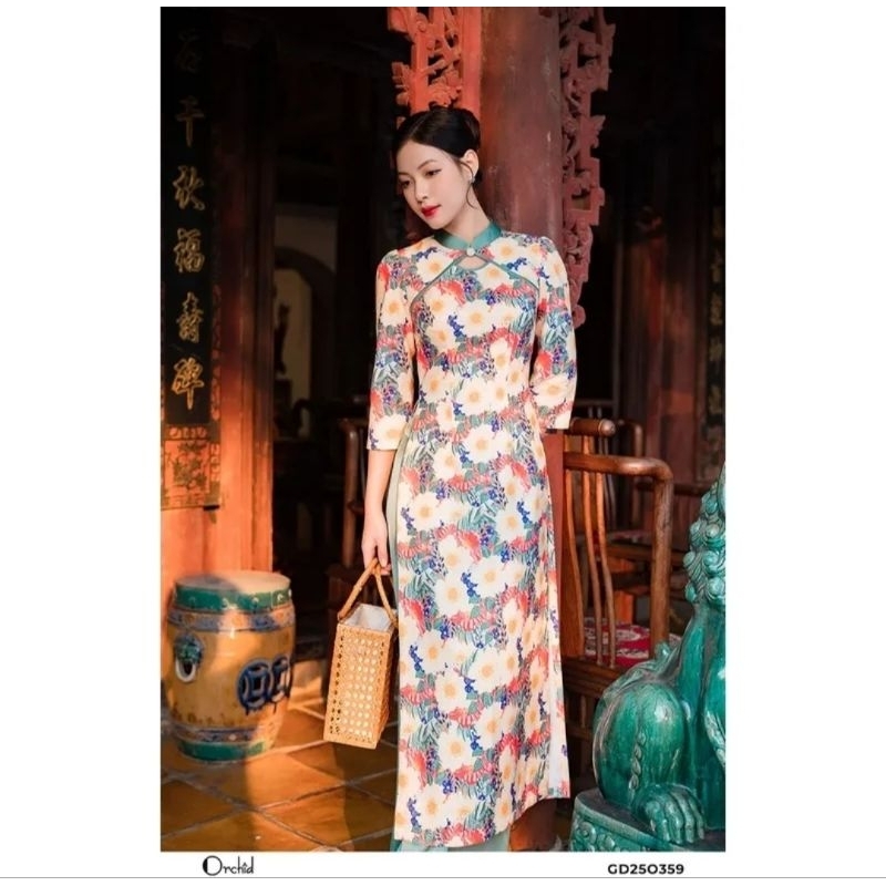 Thanh lý pass set áo dài Orchid new tag size M