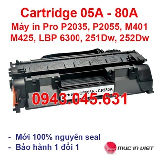 Hộp mực 05A / 80A (VAT) dùng cho máy in HP Pro M401, P2035 - Canon 251DW, MF416DW - Cartridge CE505A