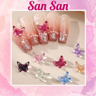 Charm bướm trong ánh xà cừ nhũ trang trí móng
