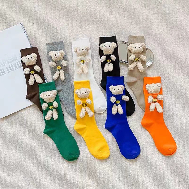 Tất gấu cotton co giãn G.Lady Store Ảnh Thật hàng l1 [Có Sẵn]