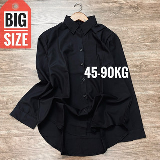 Áo Sơ Mi Đen Nữ Đủ Size Big Size, Không Nhăn - Mịn Mát