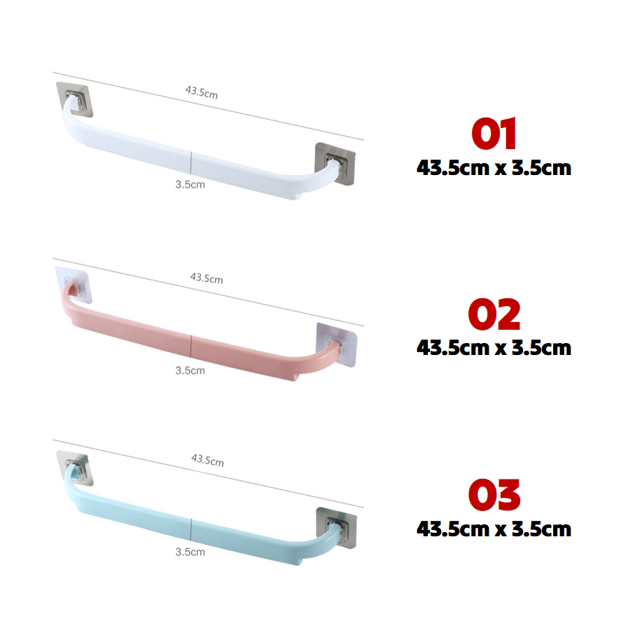 Giá treo khăn nhà tắm, thanh treo khăn mặt dán tường chắc chắn nhiều màu