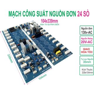 Mạch công suất nguồn đơn 24 Sò liền nguồn 105V - 140V, Phíp FR4 - Linh Kiện điện tử QUỲNH DIỄN