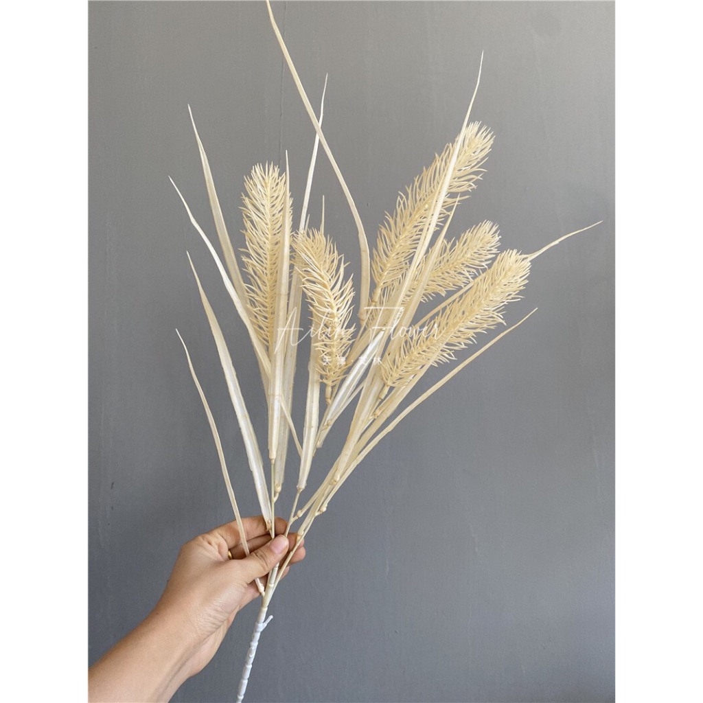 Cành oliu 6 nhánh trang trí nhà cửa cắm giỏ giỏ hoa decor nhà cửa trang trí sự kiện làm cây giả