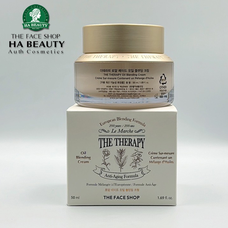 Kem dưỡng ẩm chống lão hóa sáng da phục hồi săn chắc da The Face Shop The Therapy Oil Blending Formula Cream 50ml