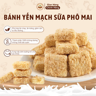 Bánh yến mạch sữa phô mai Đài Loan, bánh ăn vặt dinh dưỡng healthy giòn rụm thơm ngon, bánh ăn sáng không đường ăn kiêng