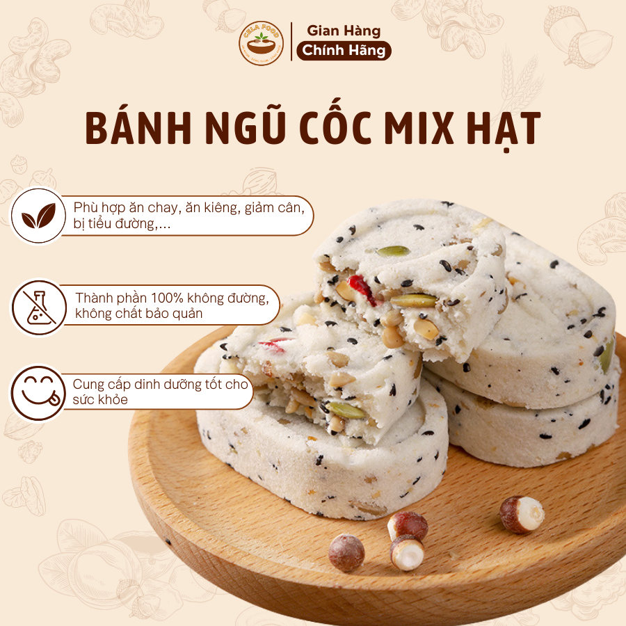 Bánh Ngũ Cốc Nguyên Hạt Dinh Dưỡng Eat Clean Đài Loan, Bánh Ăn Kiêng Cho Người Tiểu Đường Healthy