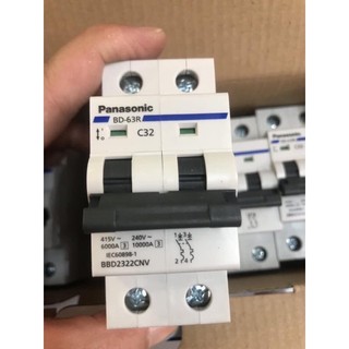 Cb panasonic 2 pha 25a-63a - cầu dao tự động din mcb 25a-63a