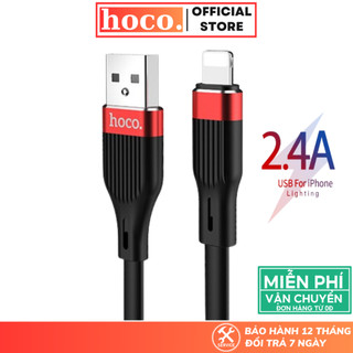 Dây sạc nhanh Hoco 2.4A cáp silicon hỗ trợ truyền tải dữ liệu cho dòng lP6 7 8 X 11