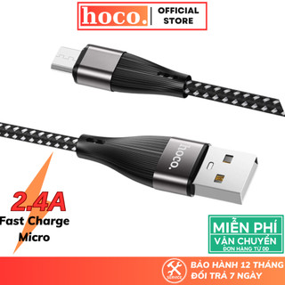Dây sạc nhanh Micro HOCO cáp bọc dù siêu bền hỗ trợ sạc 2.4A dành cho các dòng máy Android