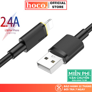 Cáp sạc Hoco chính hãng hỗ trợ sạc nhanh 2.4A thiết kế chắc chắn bền bỉ cho ip8 xs max 11 12
