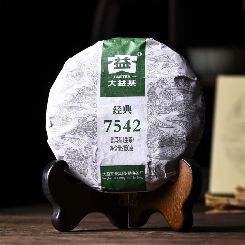 Trà phổ nhĩ sống cổ điển Đại Ích 7542 bánh 150g