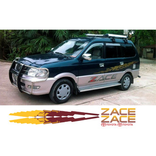 Tem xe 7 chỗ toyota zade, tem xe toyota đời củ 2003,2004....,tem dán sườn xe zade nhiều mẫu