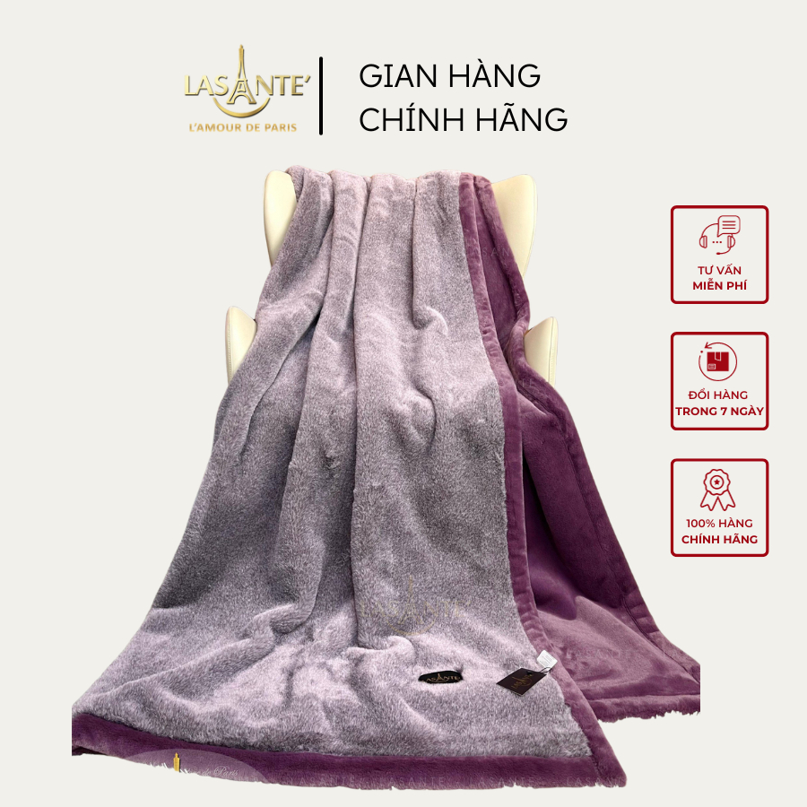 Chăn mền lông cáo Lasante' Lux 200*230cm sang trọng nhiều màu sắc ấm áp