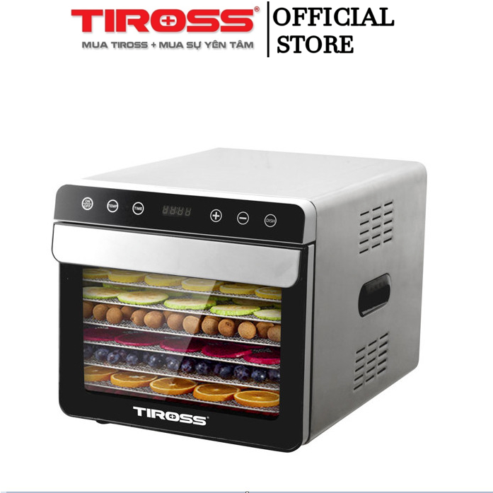 Máy sấy hoa quả TIROSS TS9684 (TS-9684) - 700W, 6 khay sấy, điều khiển cảm ứng - Hàng Chính Hãng