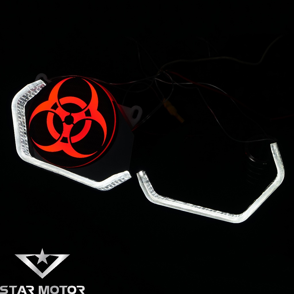 Bộ vòng LED 3D BMW kèm mặt xoay Sharingan dành cho AB, SH, Winner X, Exciter, Vario