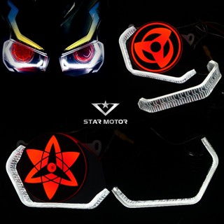 Bộ vòng LED 3D chữ C BMW kèm mặt xoay Sharingan dành cho AB, SH, Winner X, Exciter, Vario