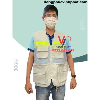 Áo gile kỹ sư size lớn 3 dây kéo phản quang màu xám - áo gile công trình bigsize 100kg - hình thật, có sẵn